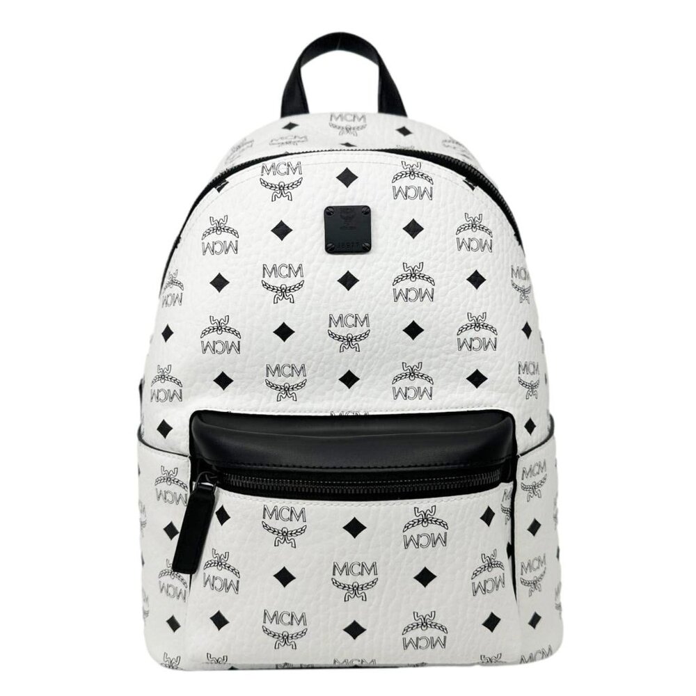 MCM  Stark Visetos Canvas Backpack White